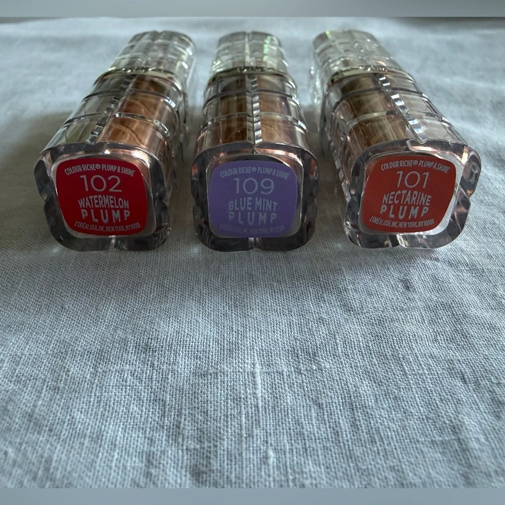 Brand New L'Oreal Colour Riche Plump & Shine Lipsticks Set of 3